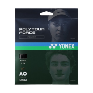 Yonex struna tenisowa Poly Tour Force (trwałość + moc) czarna 12m zestaw